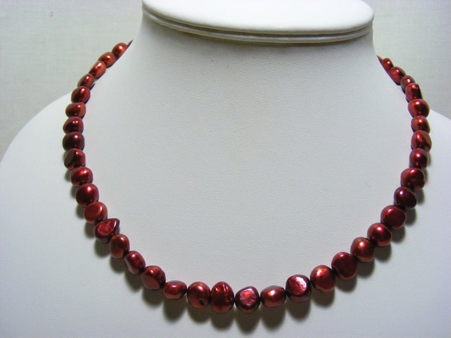Cherry Freshwater Cultured Pearl Necklace