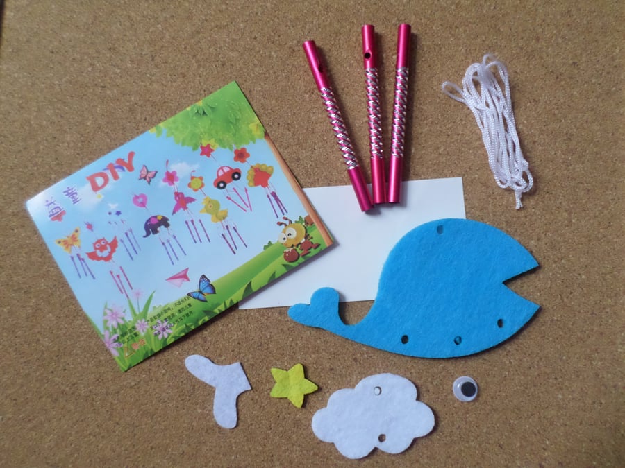 1 x Children's DIY Felt Windchime Kit - Whale