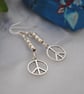 Silver peace earrings - Image 2