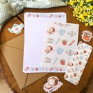 Cosy Cottage Stationery Set - A4 and A5 Writing Paper, Stickers, Bookmark