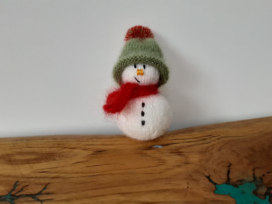 Hand knitted snowman