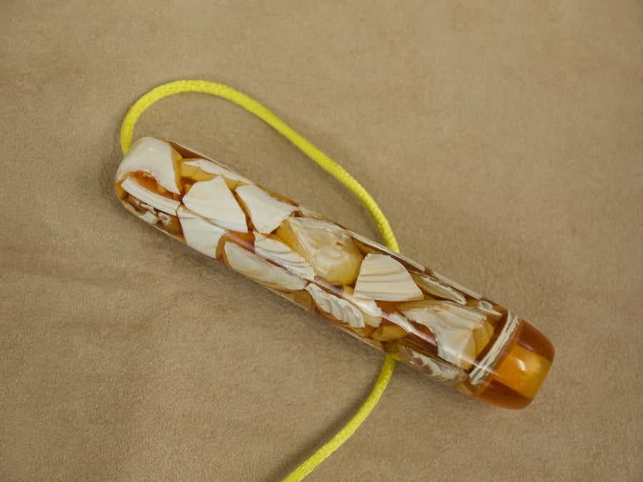 unique light pull pendant hand crafted with real sea shells on Orkney. lps15