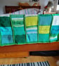 baby and toddler handmade knitted baby blanket in green colourway. - Image 2