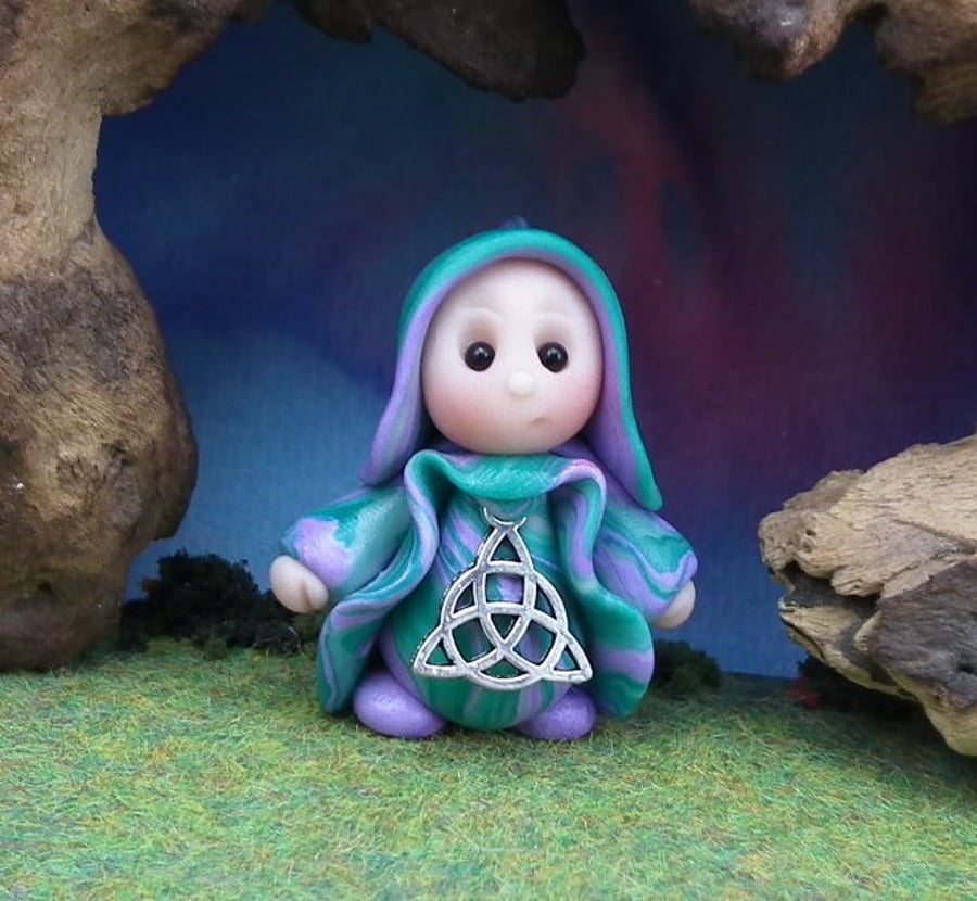 Tiny Celtic Gnome 'Aeleen' 1.5" OOAK Sculpt by Ann Galvin