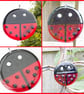 Large Ladybird Garden Hanger in Red & Black Fused Glass - 6167 - Image 8