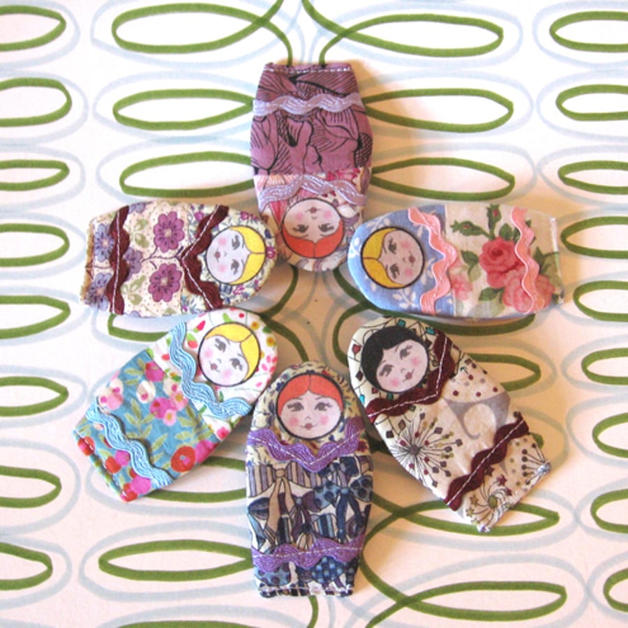 Mini Russian Matryoshka Doll Brooch