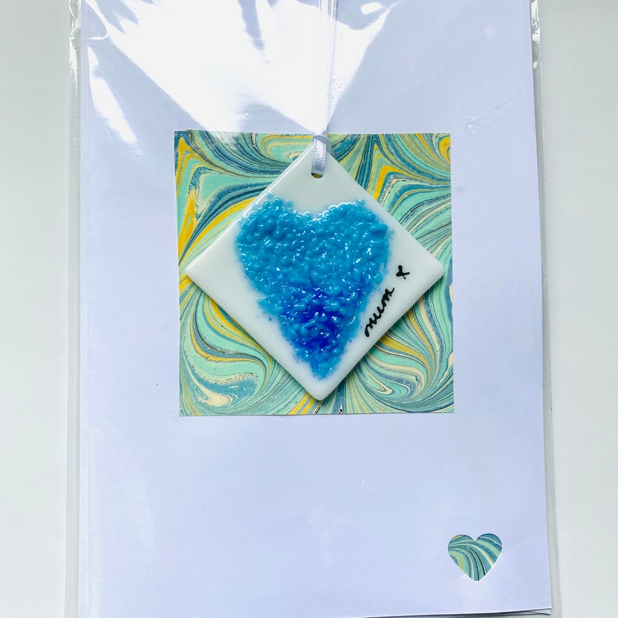 Fused glass keepsake Mother’s Day card. 