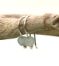 Simple Silver Earrings with Aquamarine Beads - Image 5