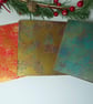 Christmas Gelli Printed Art Greeting Cards Set One Off Holly - Image 4
