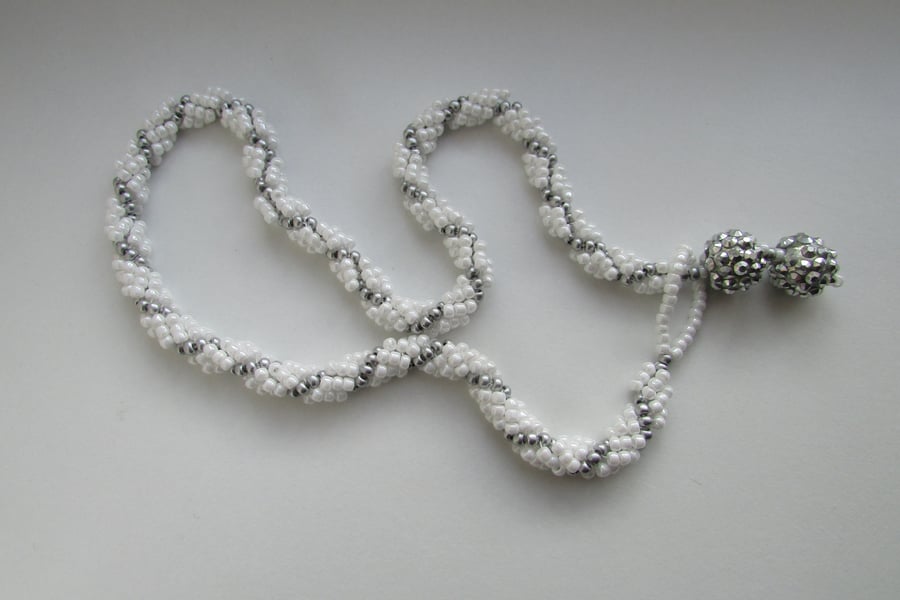 White Spiral Necklace