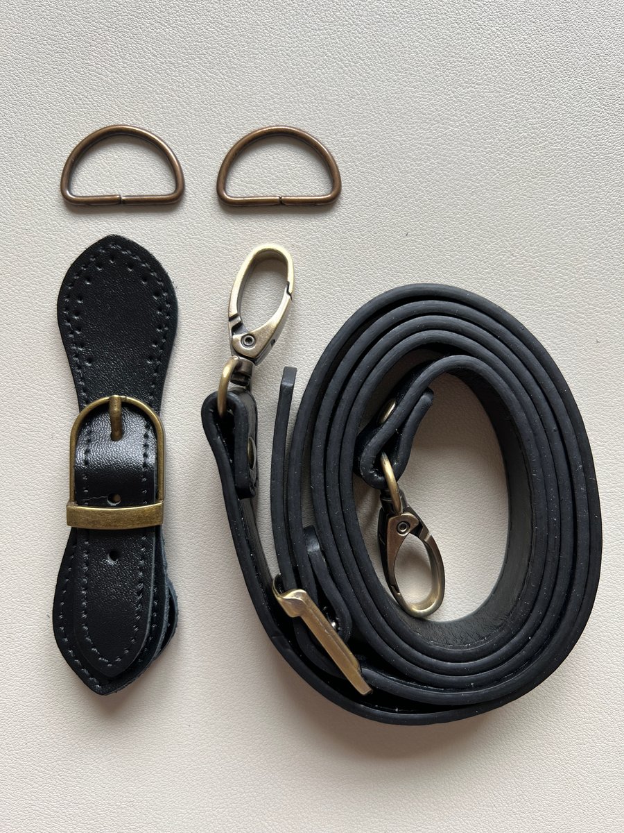 Black & Antique Brass Hardware Kit for making a Felt Bag on a Ball