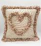 Love heart envelope 16"  cushion, cream and beige zebra effect.  - Image 10