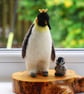 Needle Felted Emperor Penguin and Chick - Image 3