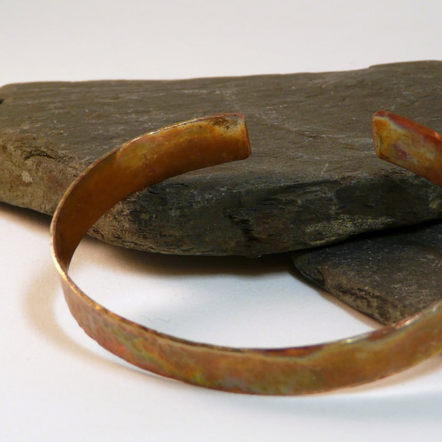 Hammered copper bangle