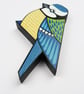 Blue tit door ornament, wooden decoration for door, hand painted bird. - Image 4
