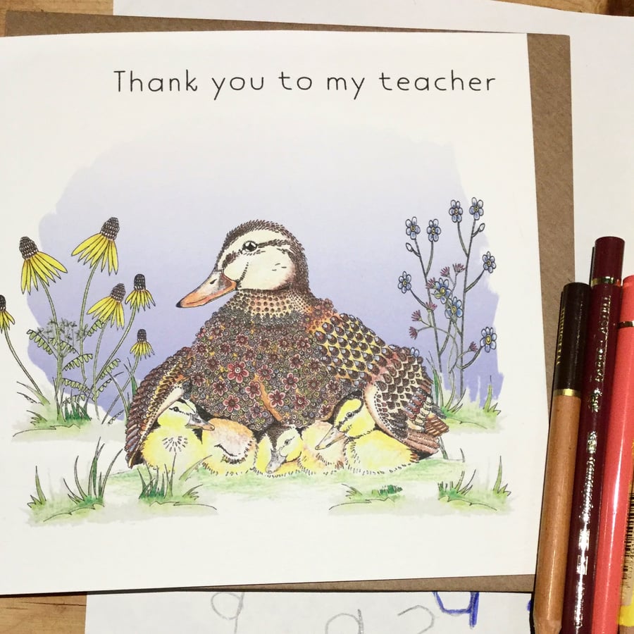Thank you to my teacher greeting card