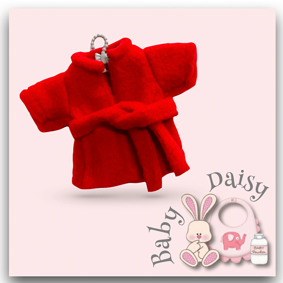 Reserved for Connor - Red Fleece Dressing Gown to fit Baby Daisy 