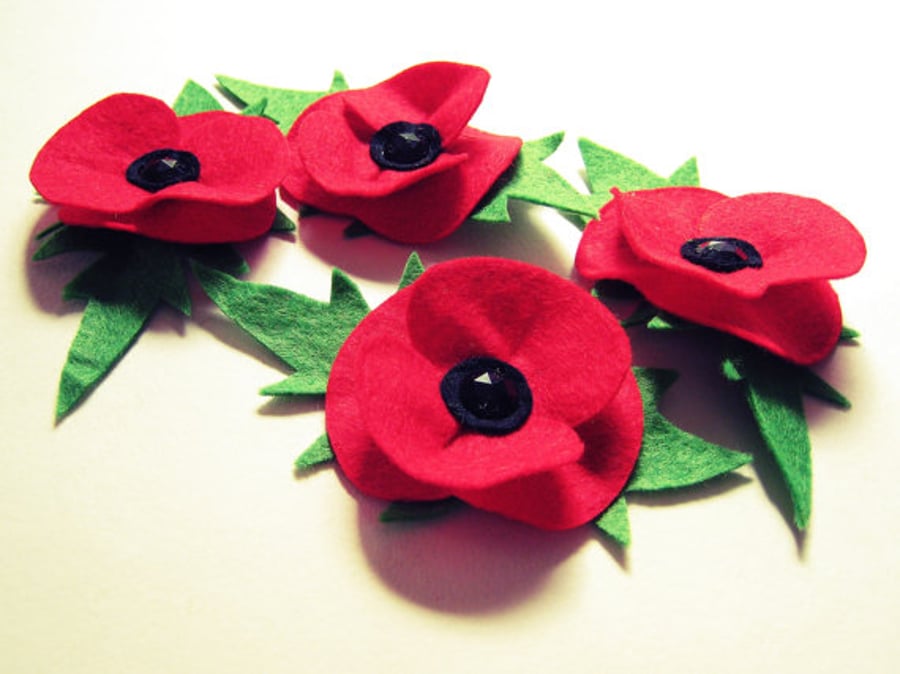 Poppy Brooch Badge Pin.