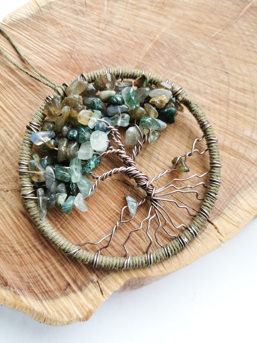 Small gemstone tree of life sun catcher