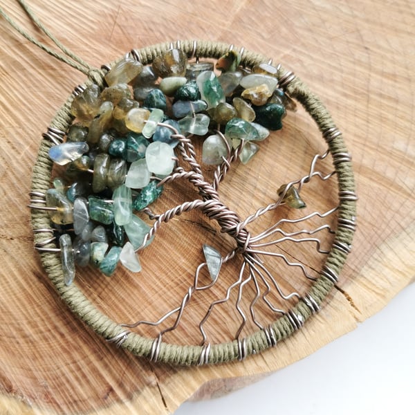 Small gemstone tree of life sun catcher