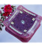 Fused Glass Trinket Dish 9cm Pink Bordered Dichroic 018 - Image 3