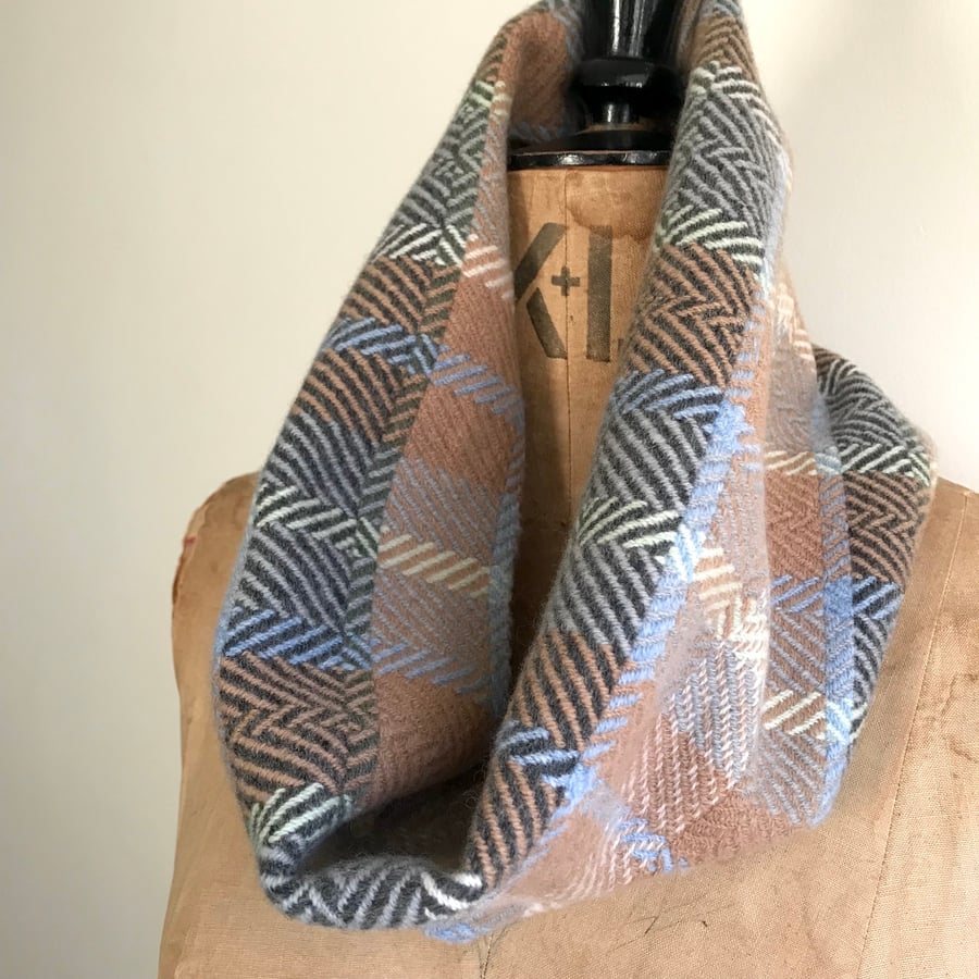 Cowl Scarf - Mist.Pebble.Sea Glass, "Salt Pier", Handwoven