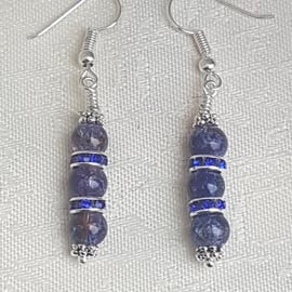 SALE - Beautiful Indigo Bead Earrings