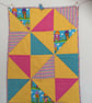 Patchwork Cot quilt - Yellow windmill design. Cotton and soft bamboo. - Image 1
