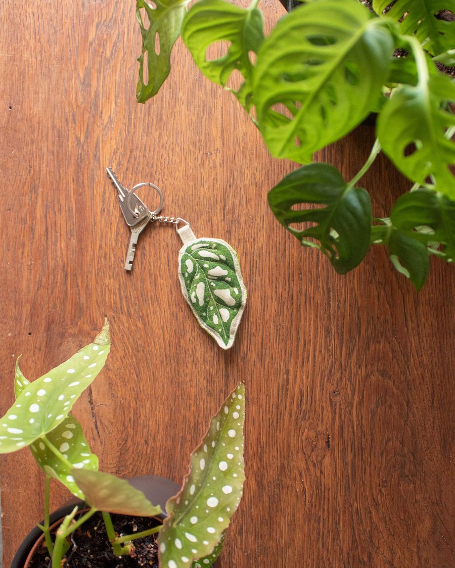 Monstera Adansonii  Quilted Keyring