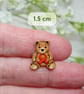 Heart Disease Awareness Bear Pin, Handmade Red Ribbon Tiny Teddy Brooch - Image 4