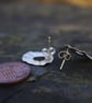 Silver Ripple Circle Stud Earrings  - Image 2