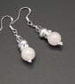 Rose Quartz and Freshwater Pearl earrings - Image 2