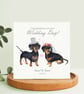 Personalised Wedding Day Card with Dachshund Dogs, with names and date. - Image 2