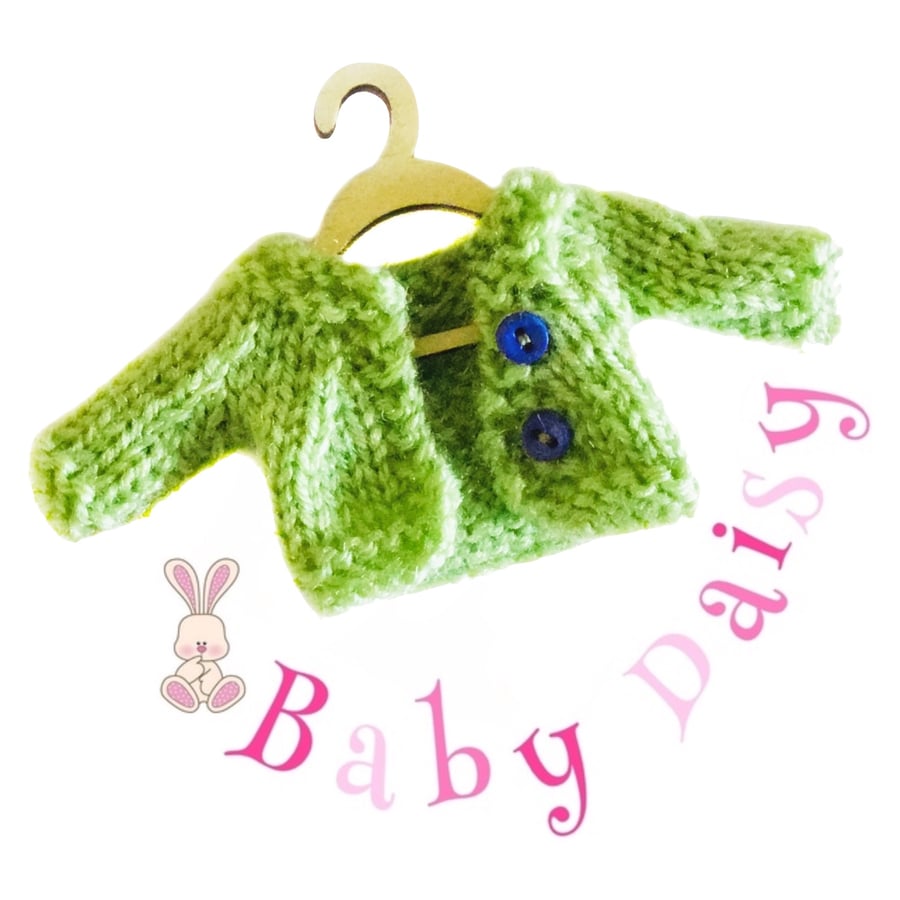 Reserved for Lesley - Pale Green Baby Daisy Cardigan 