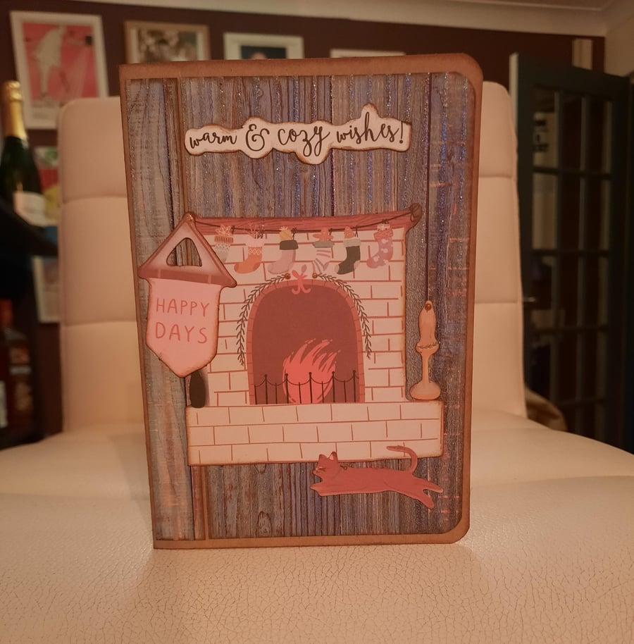 Warm and Cosy Wishes A6 Christmas Card