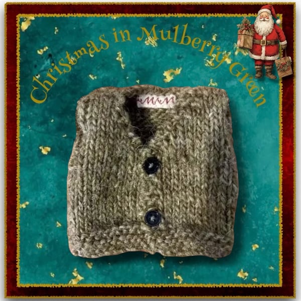 Olive Green Knitted Waistcoat