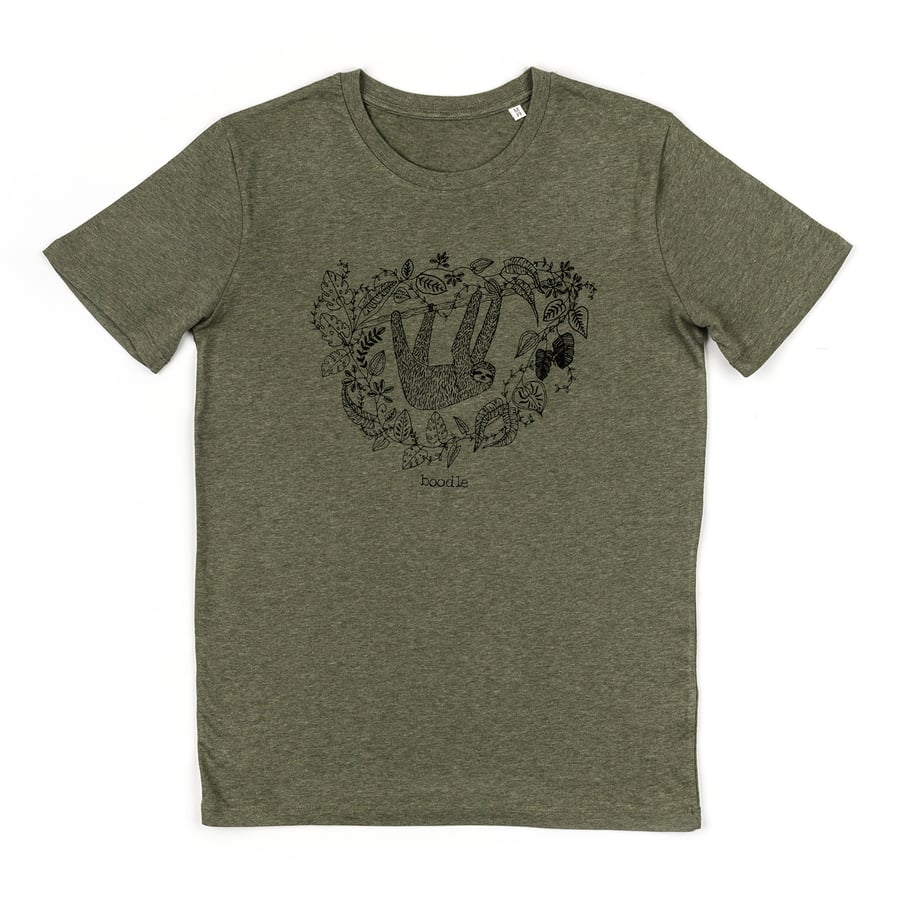 Sleepy sloth organic mens T-shirt 