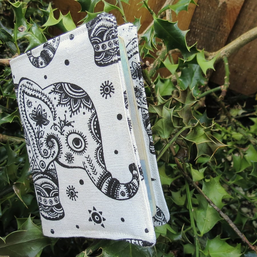 The regal elephant.  A whimsical passport sleeve.  Passport cover.