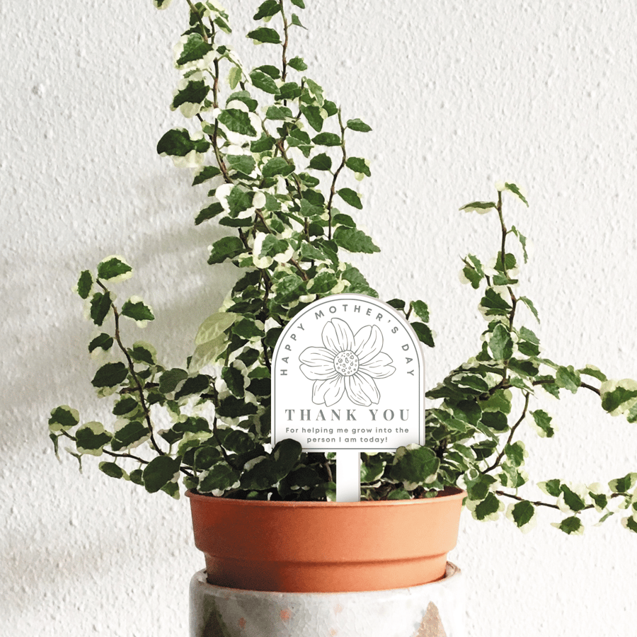 Helping Me Grow - Daisy Plant Tag: Personalised Mother's Day Gift For Mum