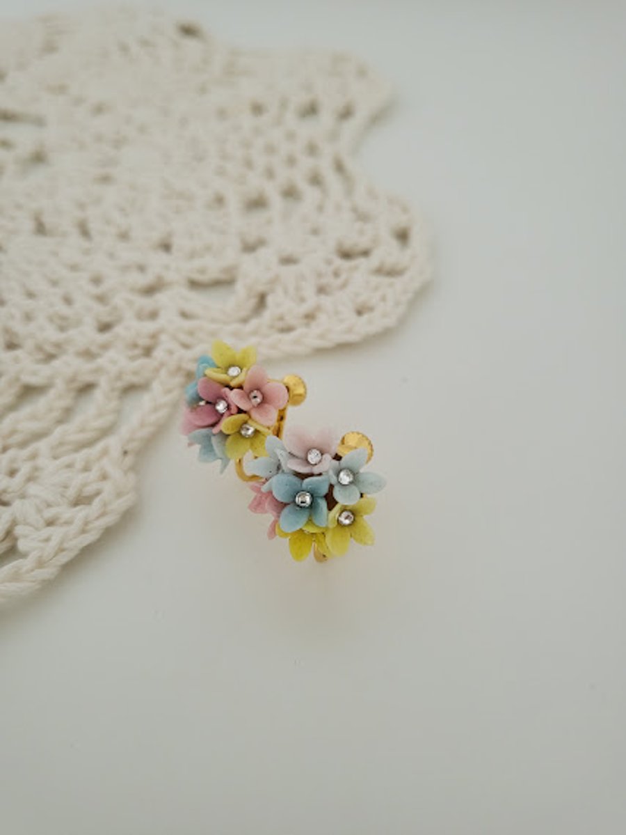 Handmade Hydrangea Polymer Clay Earrings - Fairy Garden Earrings