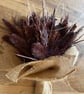 Dried Flower Bouquet Burgundy Boho Rustic Arrangement Poppy Seed Heads & Bun - Image 8