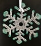 Aqua Tipped Ice Glass Snowflake  - Image 3