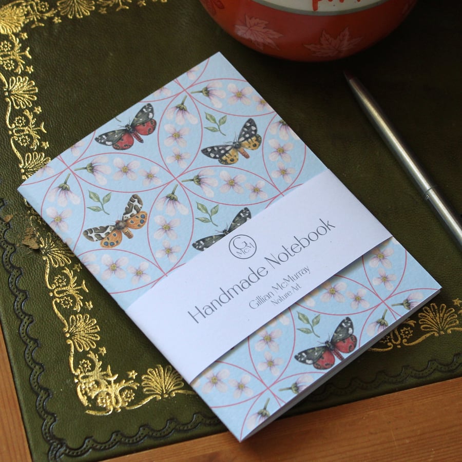 Handmade Moth Notebook - Small Notepad for Journalling, To Do Lists and Notes