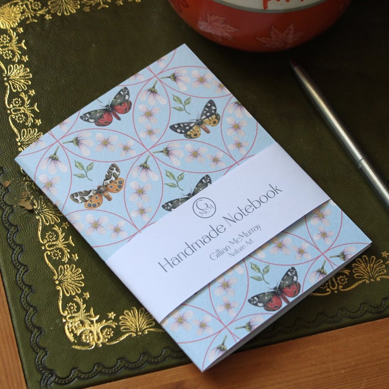 Handmade Moth Notebook - Small Notepad for Journalling, To Do Lists and Notes