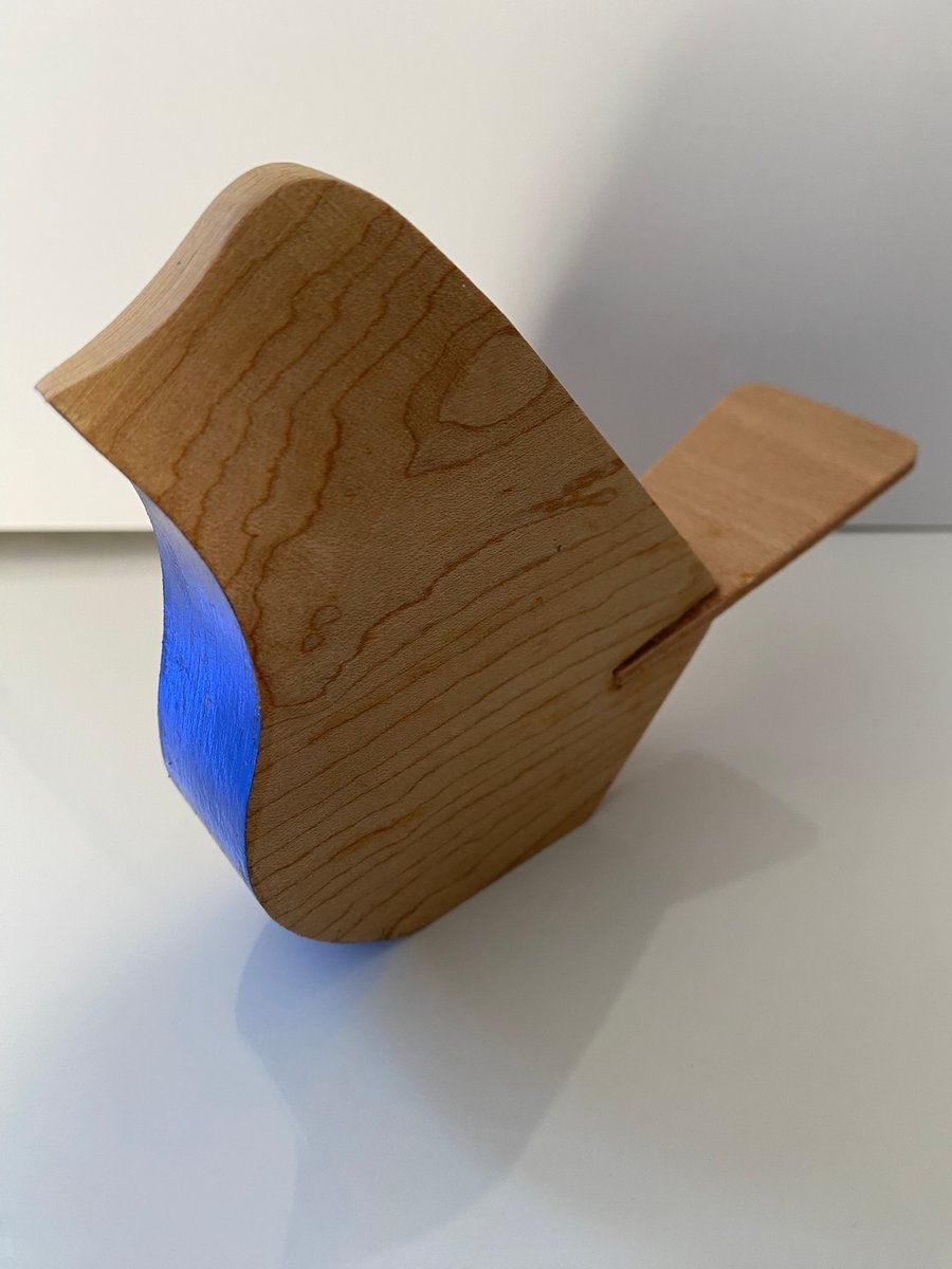 Bird ornament handmade from wood