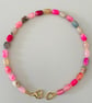 Handmade Multicolour Gemstone Necklace with Heart Clasp