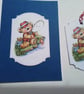 Handmade card and gift tag. Birthday card. Father's day card. Fishing. Ref 428