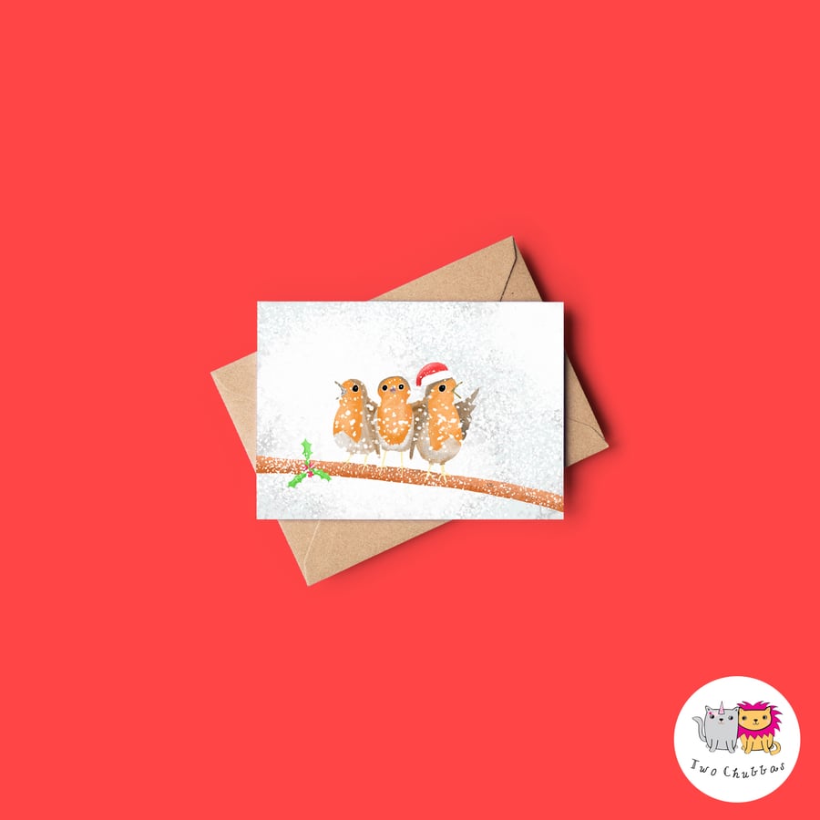 Robin Christmas Card, A6 Christmas Card, Cute Animal Christmas Card