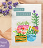 Plantable Potted Plant Greeting Card, Wildflower Seed Paper, Handmade Card