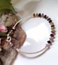 Tourmaline Irregular Bicon Cut Sterling Silver Bangle Style Bracelet - Image 2